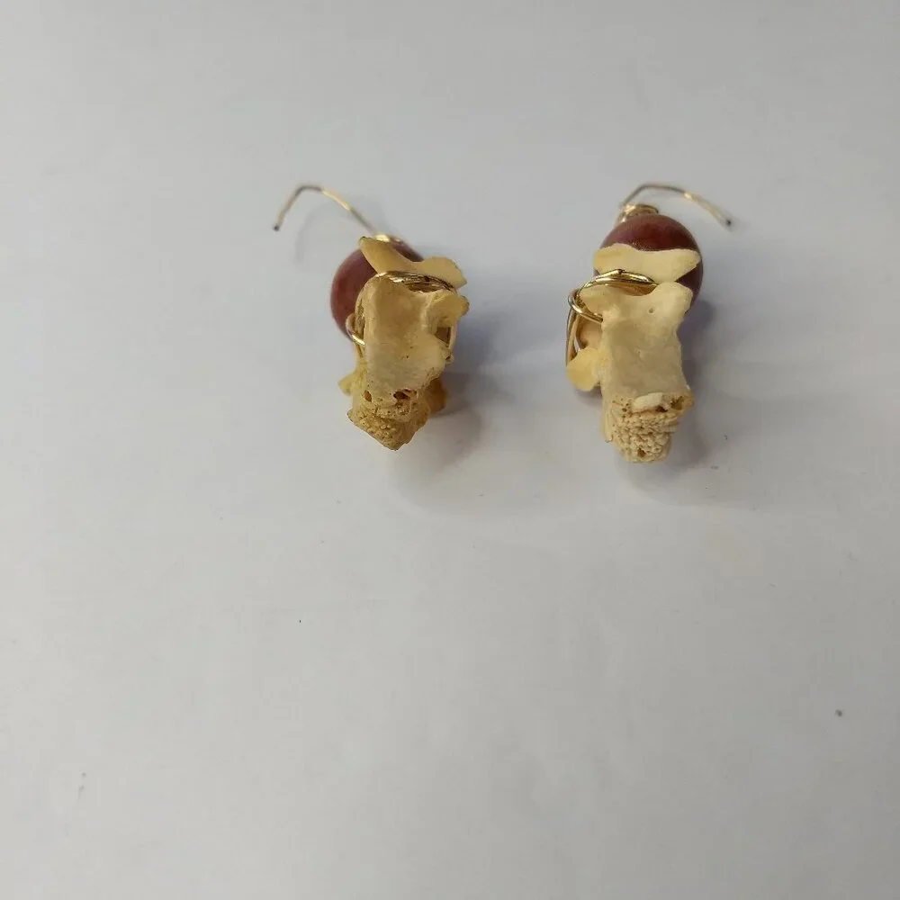 Wire Wrap Wooden Bead Handmade Earrings Unique Boho Hippie Western Art to Wear